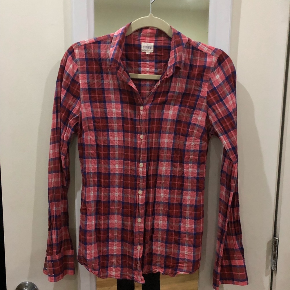 J crew plaid button up